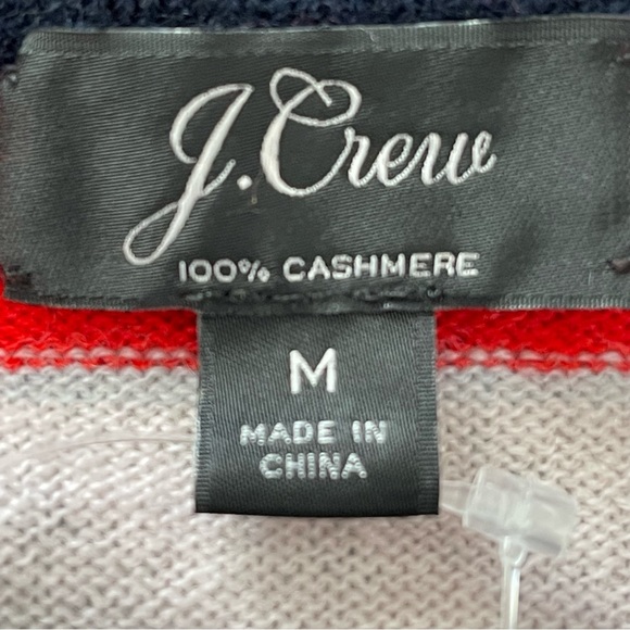 J. Crew Cashmere Crewneck Sweater in Multistripe Size Medium - Picture 7 of 8